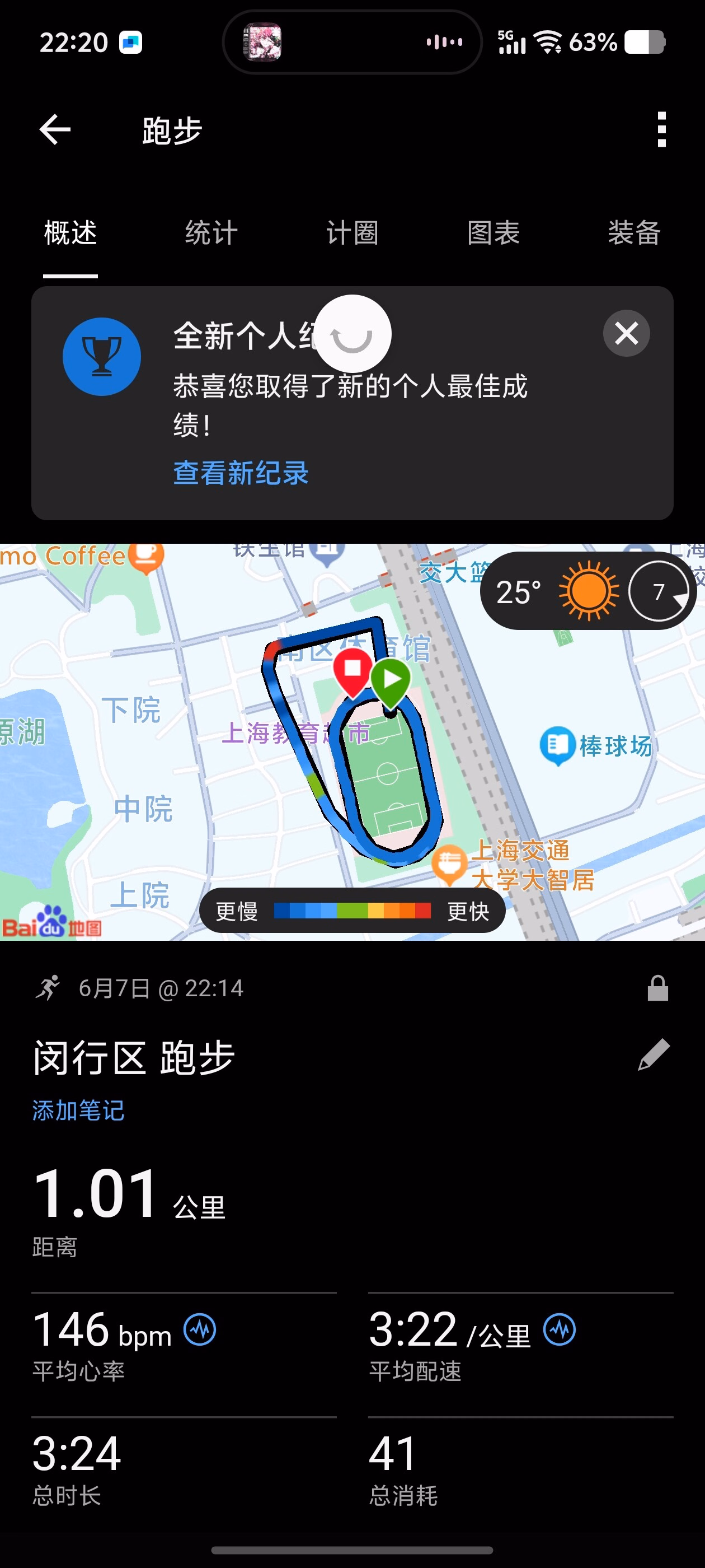 这张图片显示了一个手机屏幕,上面显示着一个跑步应用程序的界面,包括地图、跑步数据(如距离、速度、心率等)和通知信息。 (由 AI 生成标题)